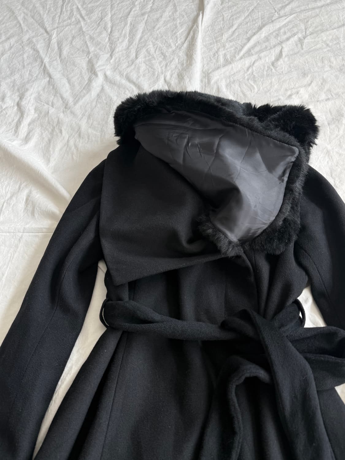 세실맥비 고딕 오네갸루 고스로리 펑크 퍼 트리밍 울 코트  상품이미지4