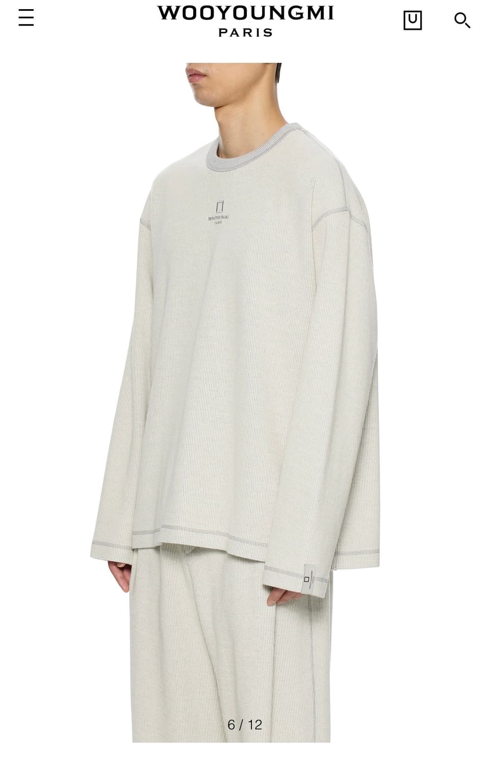 [50]우영미 25FW 아이보리 니트 스웨트셔츠 상품이미지6