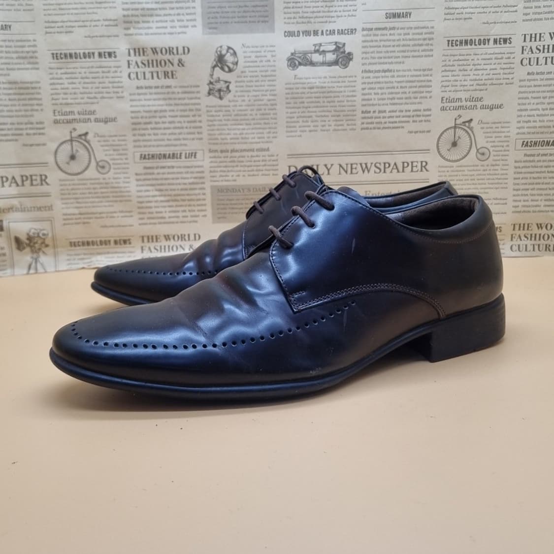 엘칸토 가죽 플레인토 남성 더비 구두 실사이즈 265 상품이미지1