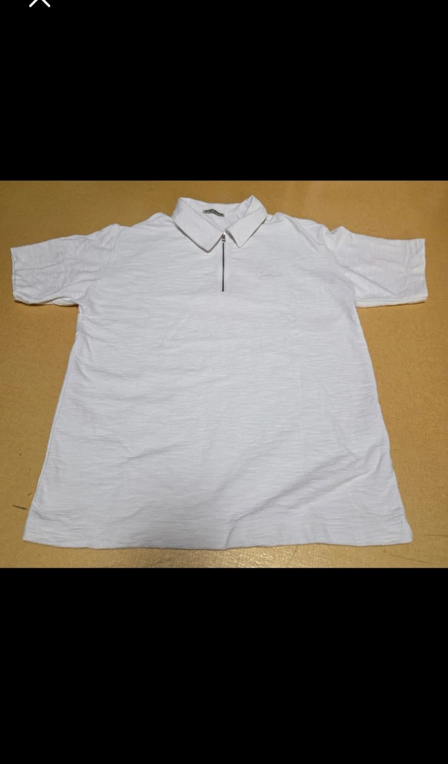 인사일런스 텍스처드 하프집 폴로 화이트 L 상품이미지4