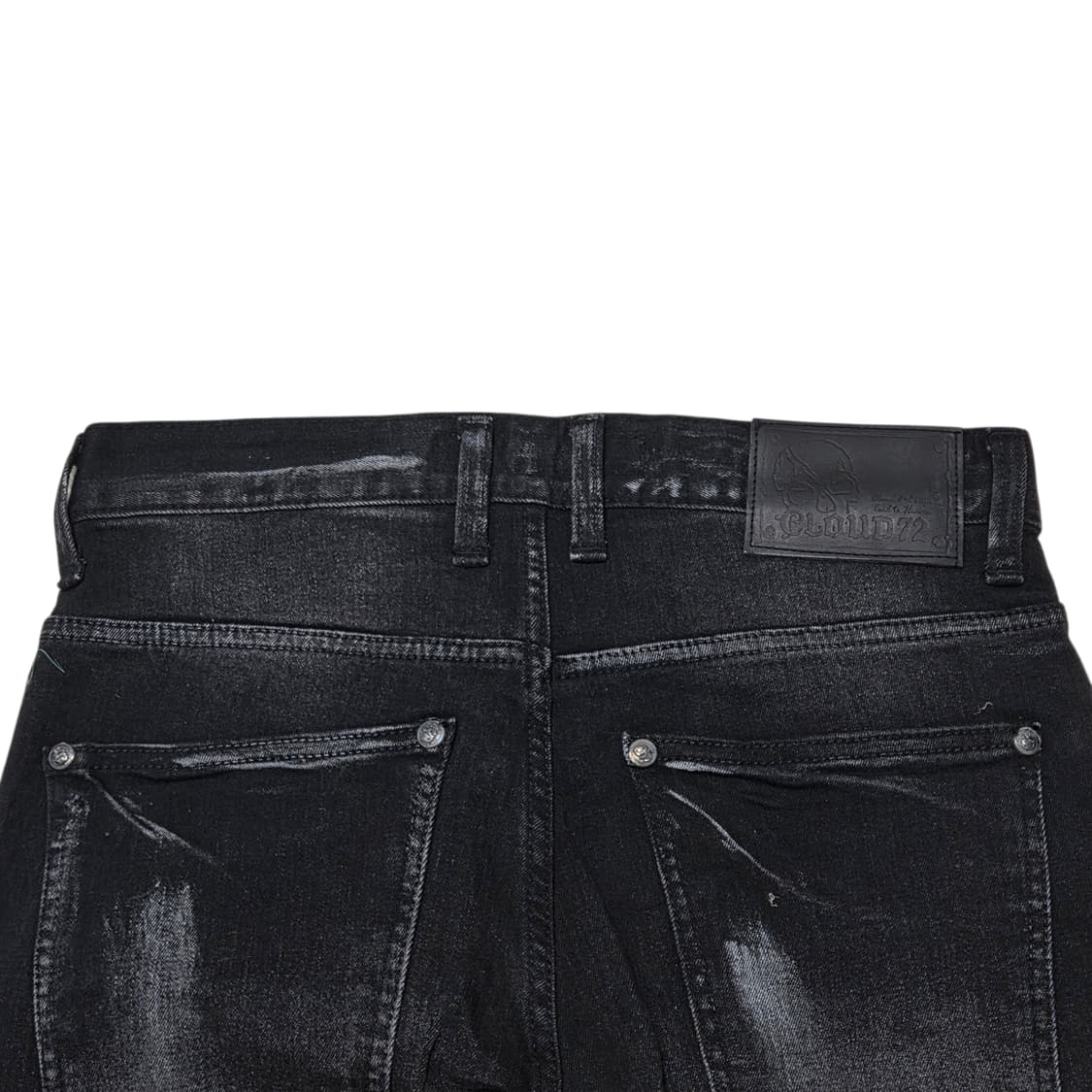Cloud72 클라우드72 30사이즈 가죽 자수 패치 블랙 데님  상품이미지5