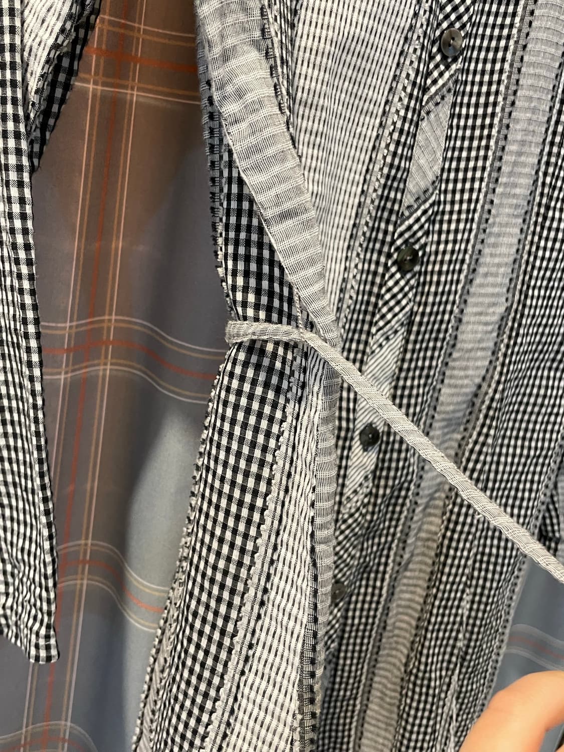 일본빈티지 모리 믹스체크셔츠 상품이미지5