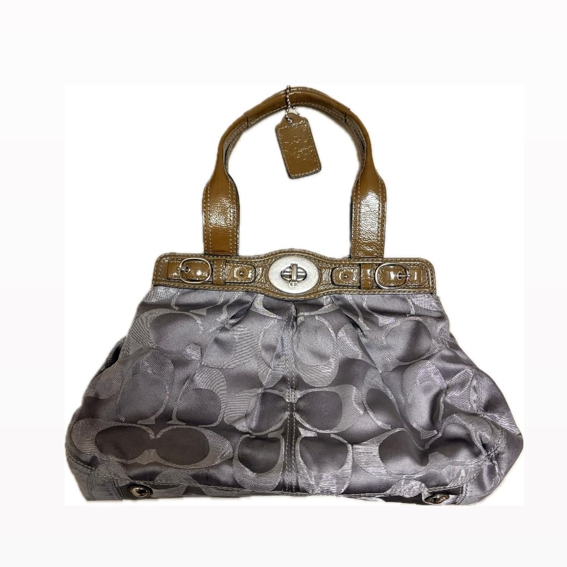 rare) 코치 블루 실버 새틴백 🧊🩶 + 퍼플 안감 👾 상품이미지1