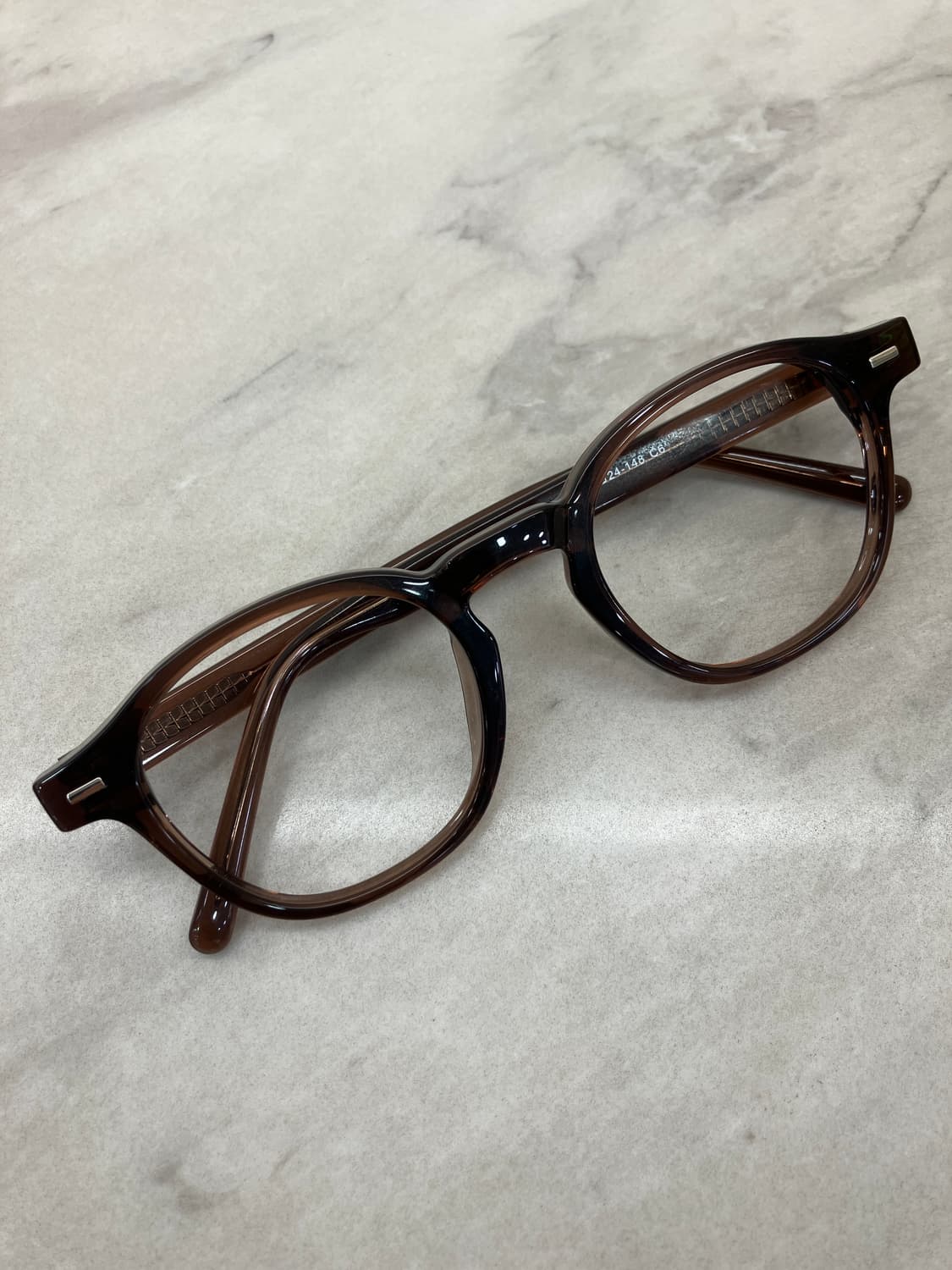 B88 DMN 투명 브라운 웰링턴 뿔테 안경128 상품이미지1