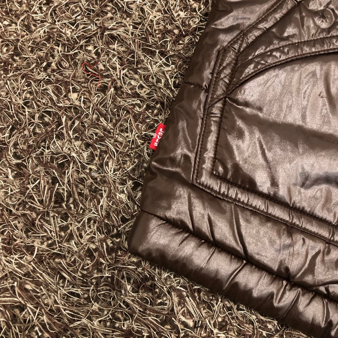 리바이스 초코 브라운 501 후드 패딩 조끼 상품이미지3