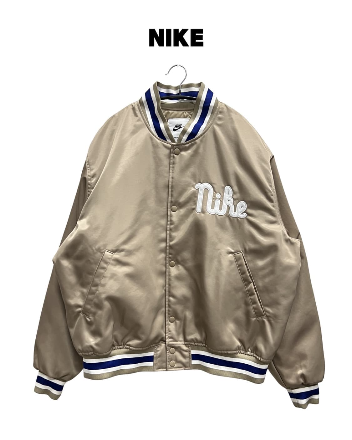 (XXL) 나이키 덕아웃 루즈 새틴 자켓 베이지 상품이미지1