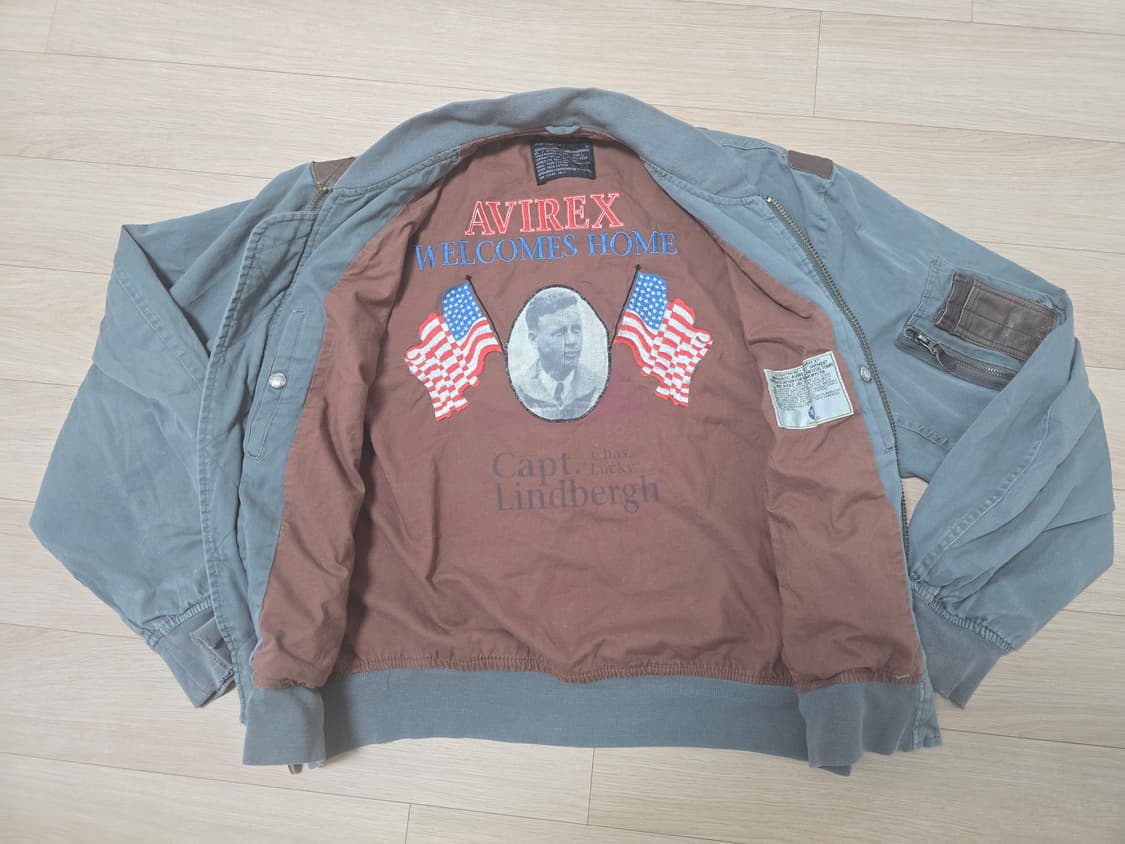 아비렉스 AVIREX MA-1 럭키 린디 린드버그 코튼 봄버 자켓  L 상품이미지5