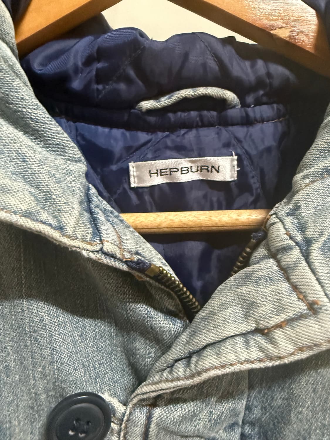 올드 빈티지 퍼 후드 데님 블루종 자켓 상품이미지4