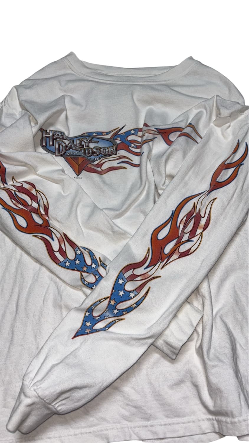 90s Harley davidson flame long-sleeve 상품이미지2