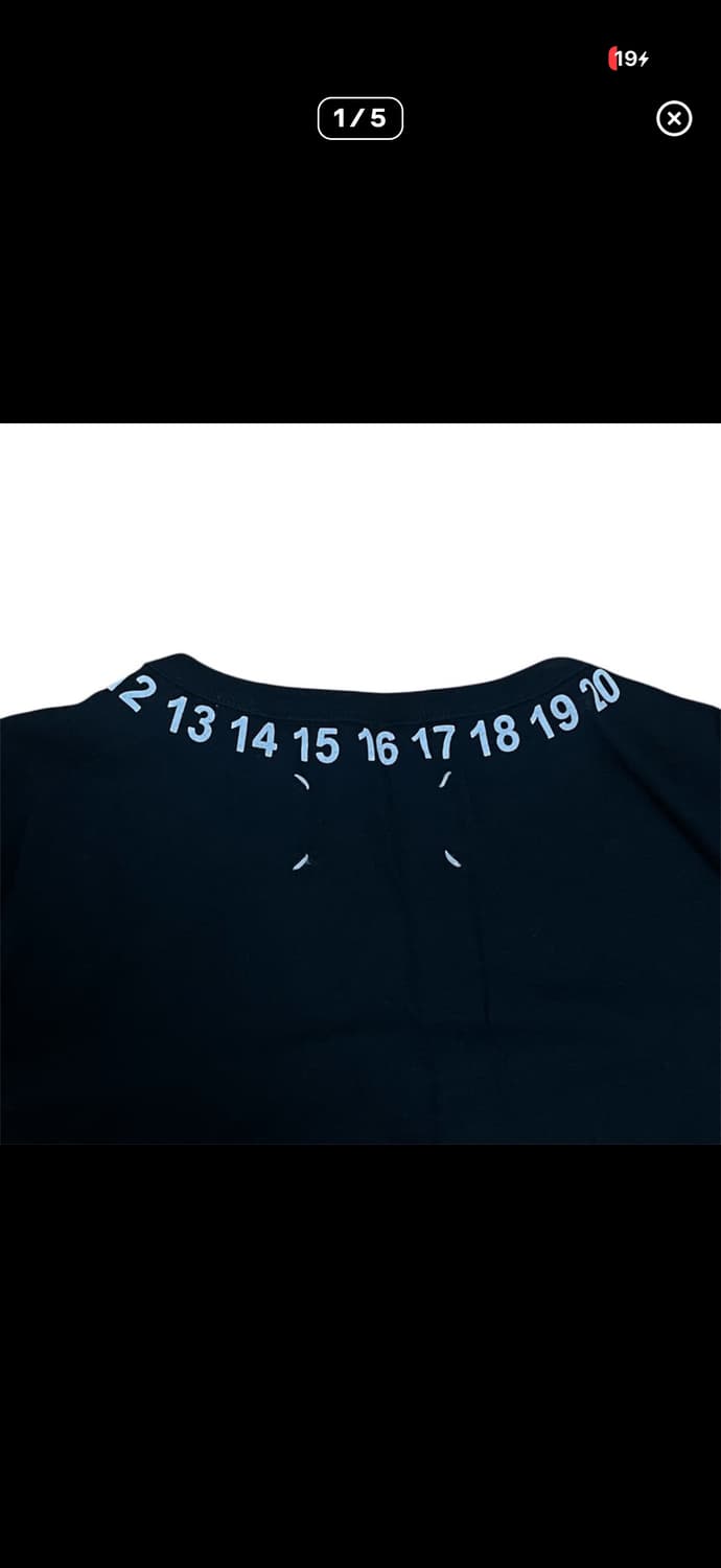 Maison Margiela 시그니처 넘버링 티셔츠 블랙 상품이미지1