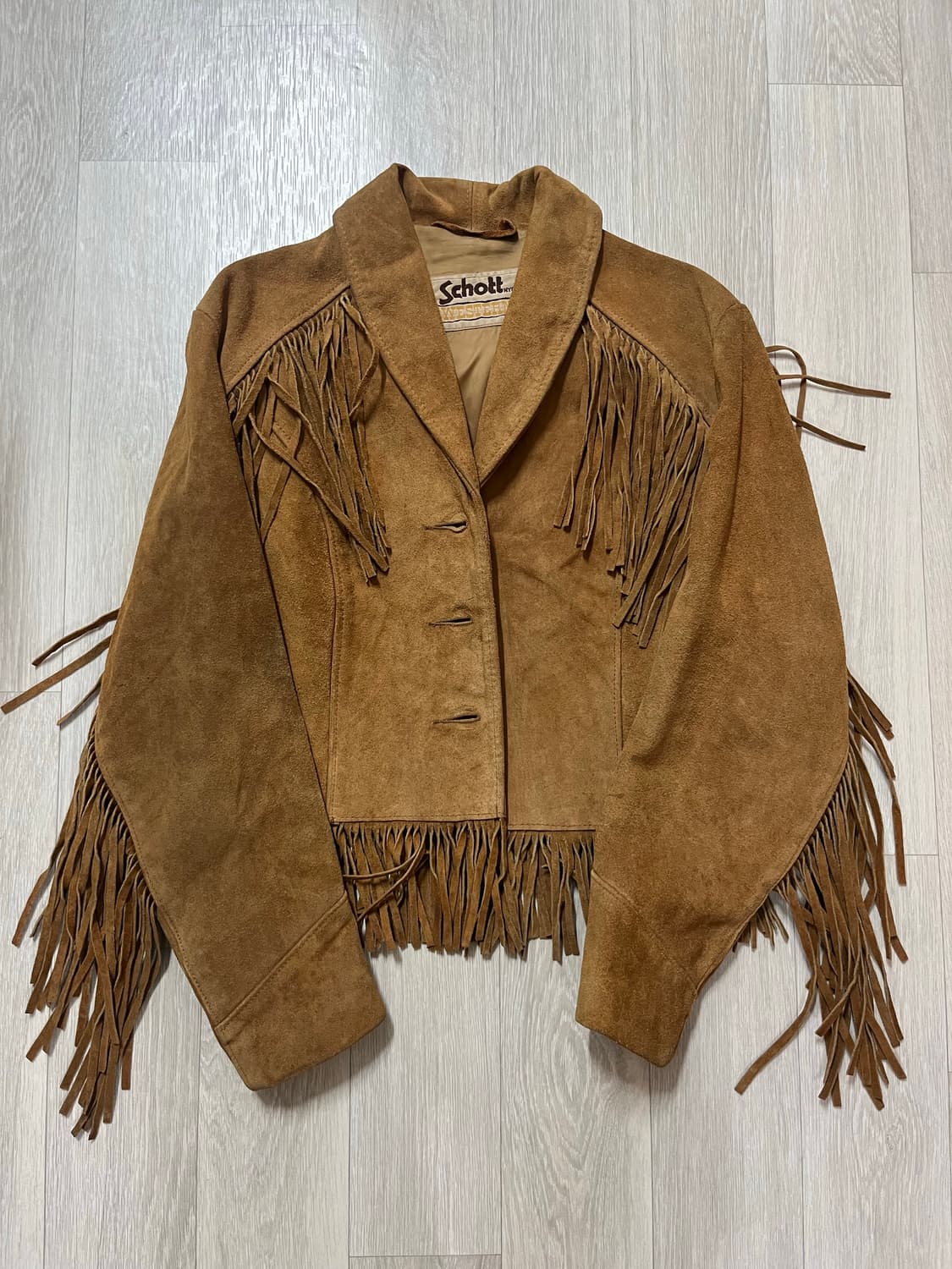 쇼트 스웨이드 레더 프린지 자켓 상품이미지1