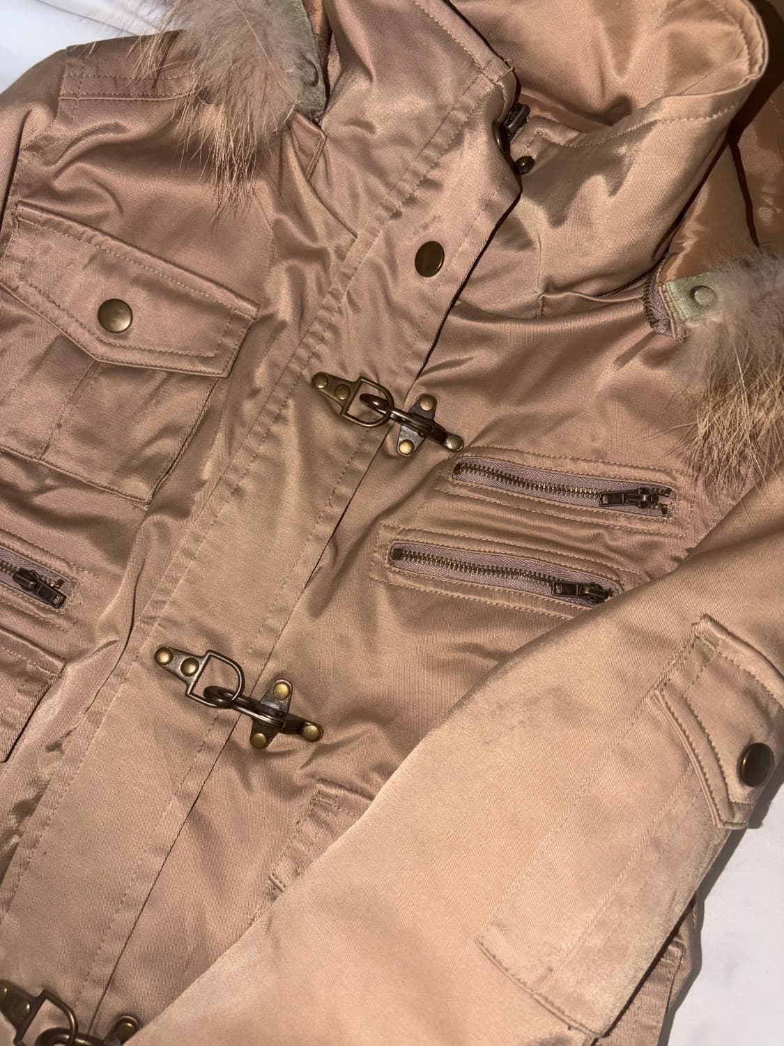 세미크롭 마원 ma-1 퍼 베이지 자켓 갸루 오네갸루 밀리터리 라떼갸루 상품이미지6