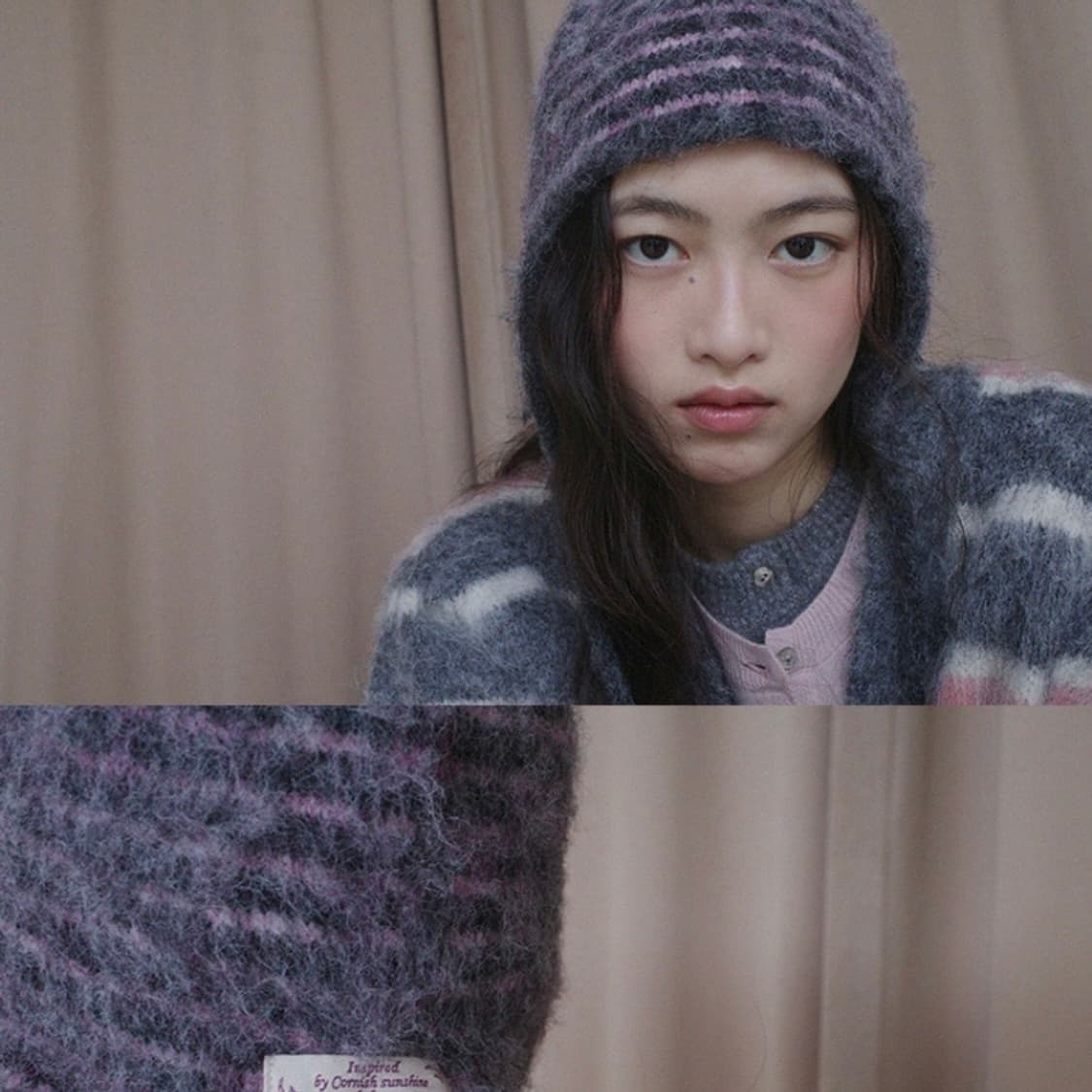 락피쉬웨더웨어 비니 SHAGGY KNIT FLAP CAP pink 상품이미지2