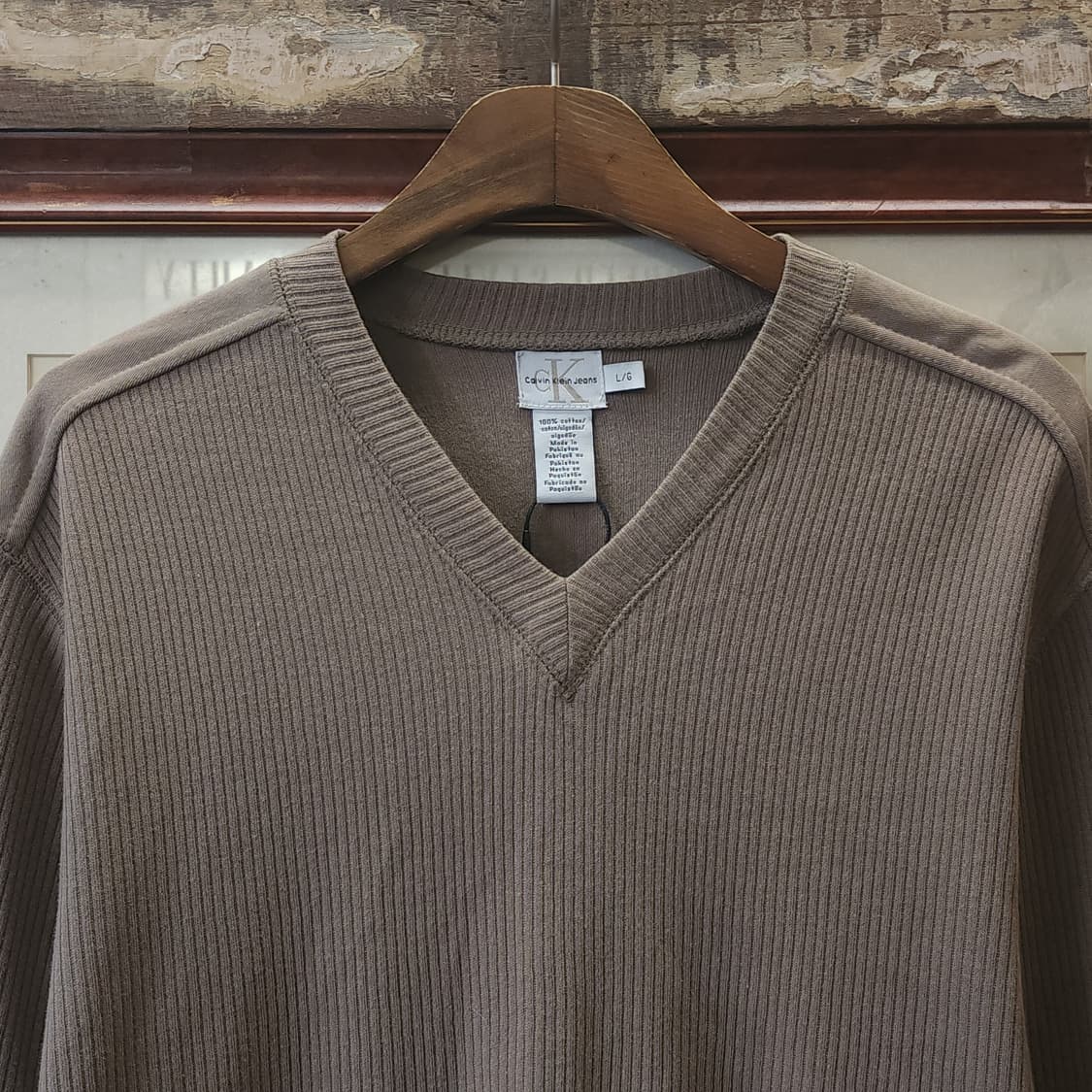 00s 켈빈클라인 코만도 롱슬리브 스웻셔츠 맨투맨 베이지 L 상품이미지3