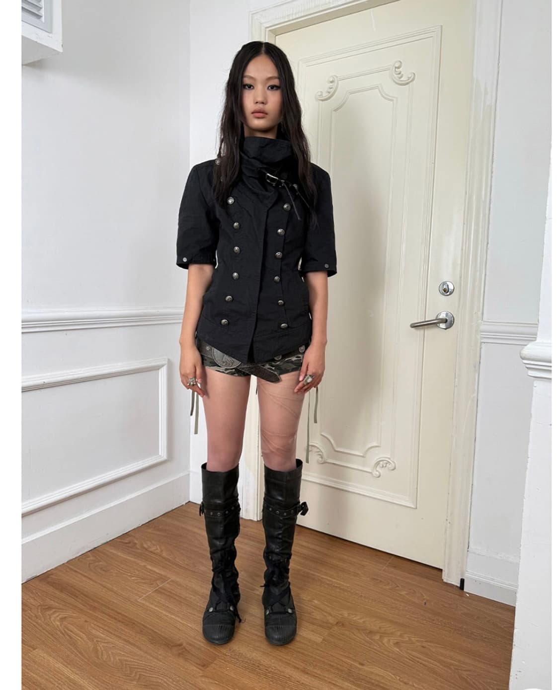 하이넥메탈버튼자켓 고스펑크헬무트랭락시크다크웨어나폴레옹릭오웬스보헤미안서울 상품이미지5