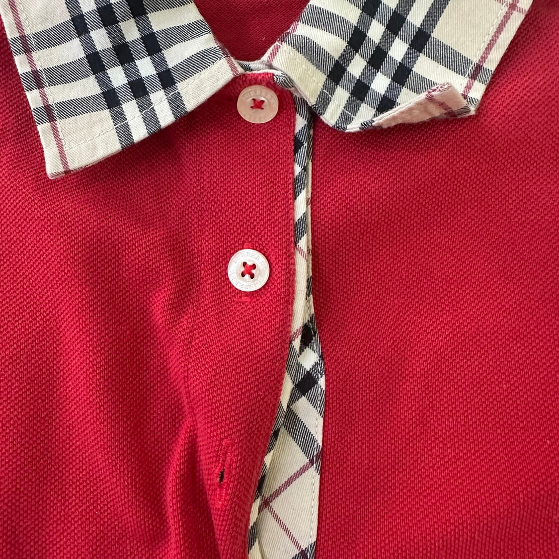 S 카라 체크 반팔 카라 티셔츠 0327D 상품이미지4