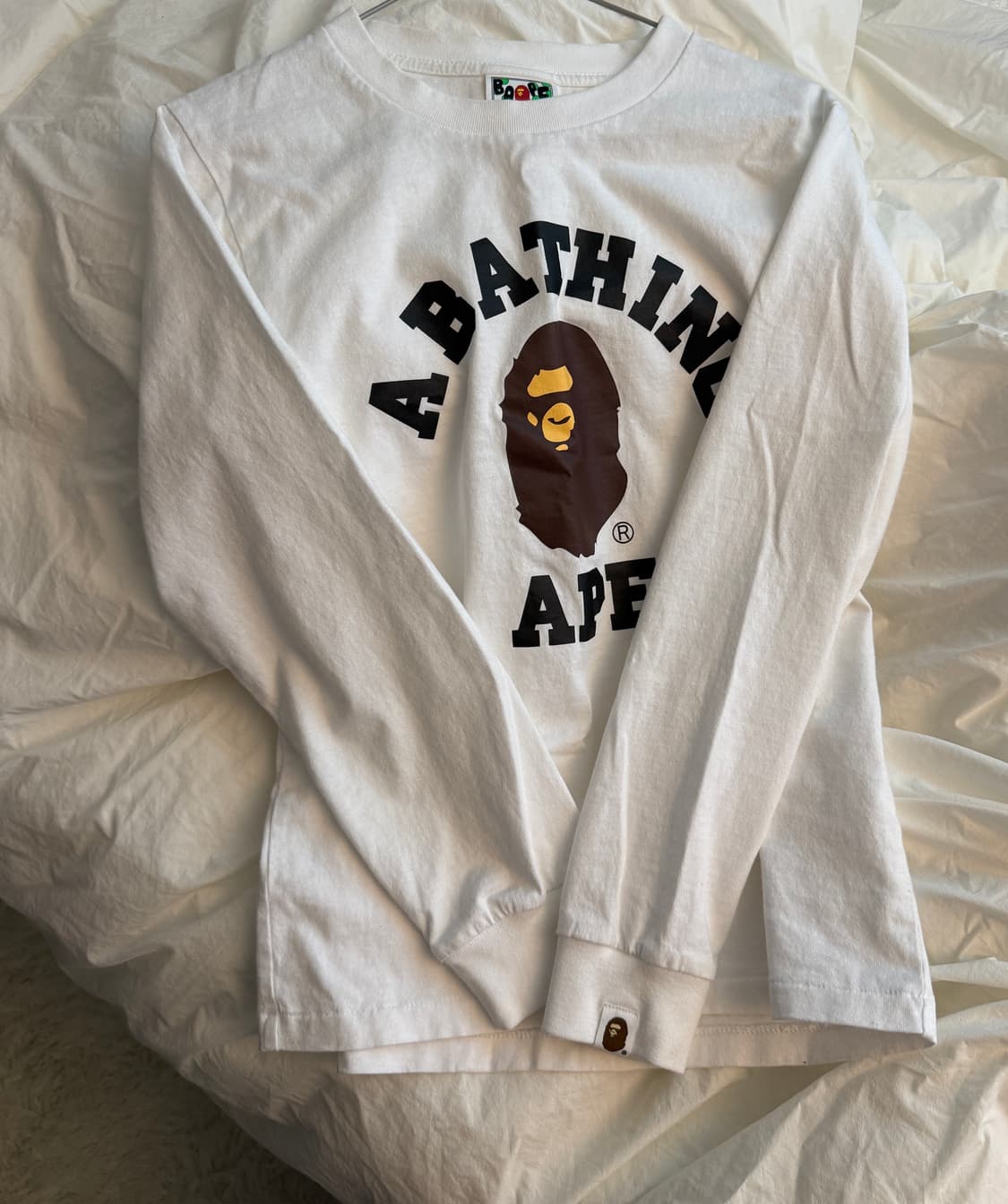 베이프 컬리지 롱슬리브 티셔츠 화이트 상품이미지2