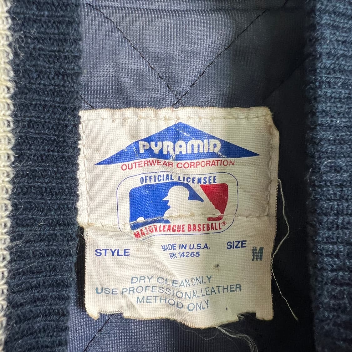 90's usa 오리지널 빈티지 MLB 양키스 바시티 자켓 M 상품이미지3