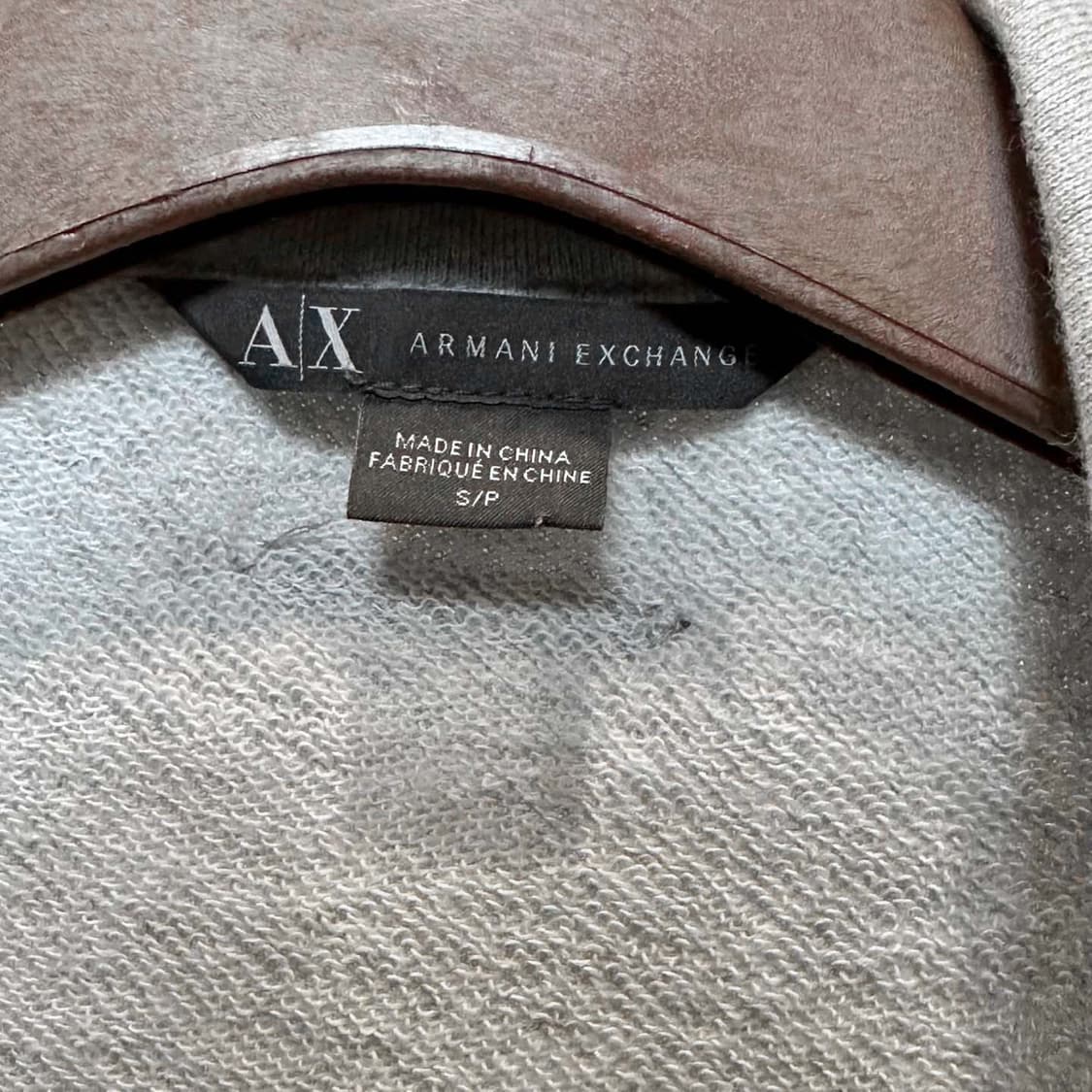 아르마니 익스체인지 집업 자켓 데님 슬리브 투포켓 디테일 진청 그레이 상품이미지6