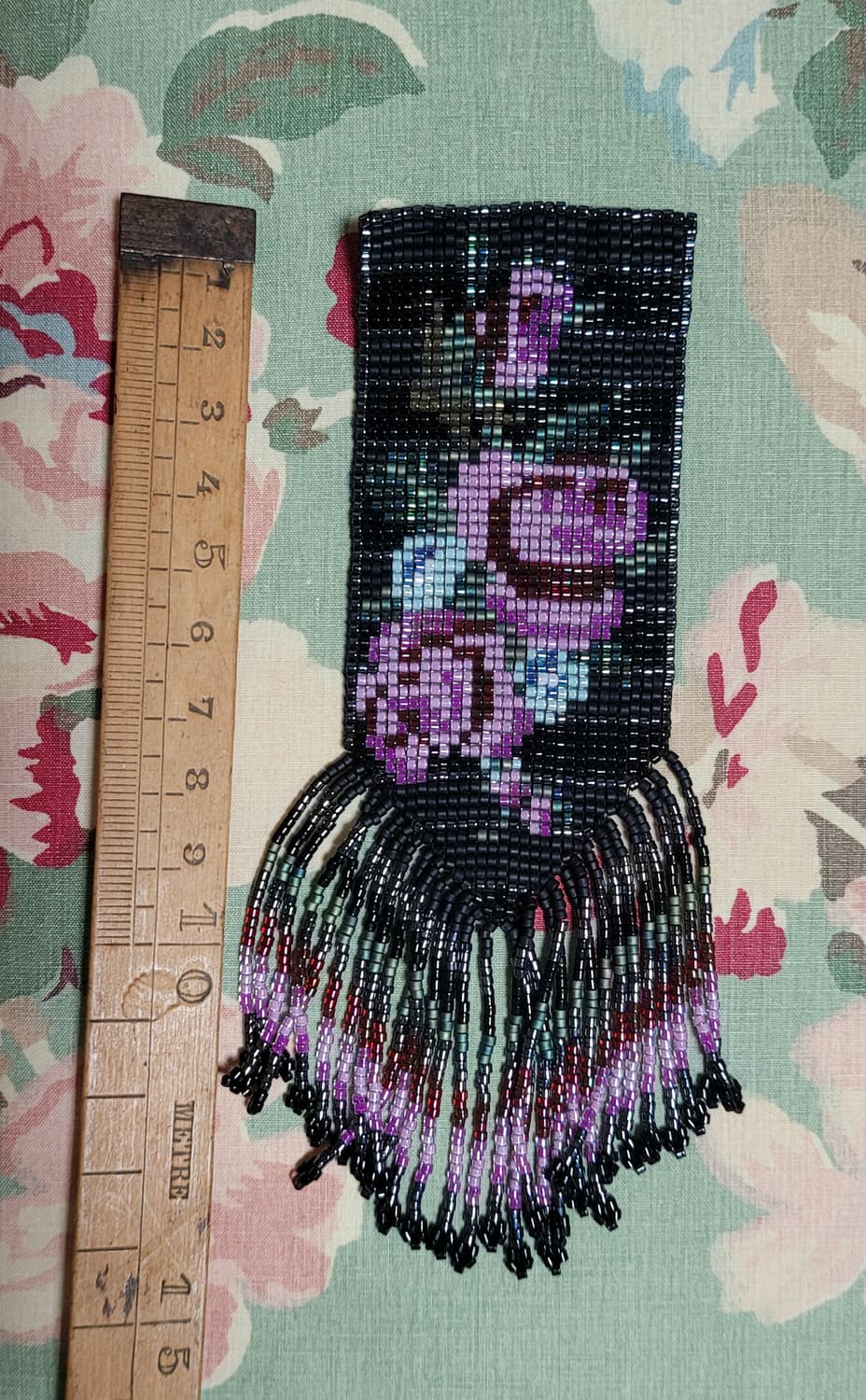 일본 빈티지 장미 비즈 브로치(14.5cm) 상품이미지3