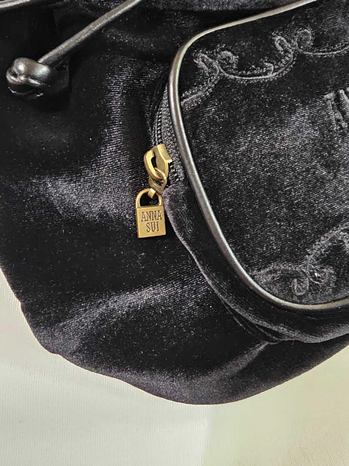 ANNA SUI 안나수이 빈티지 벨벳 벨로아 복조리 백팩 상품이미지4