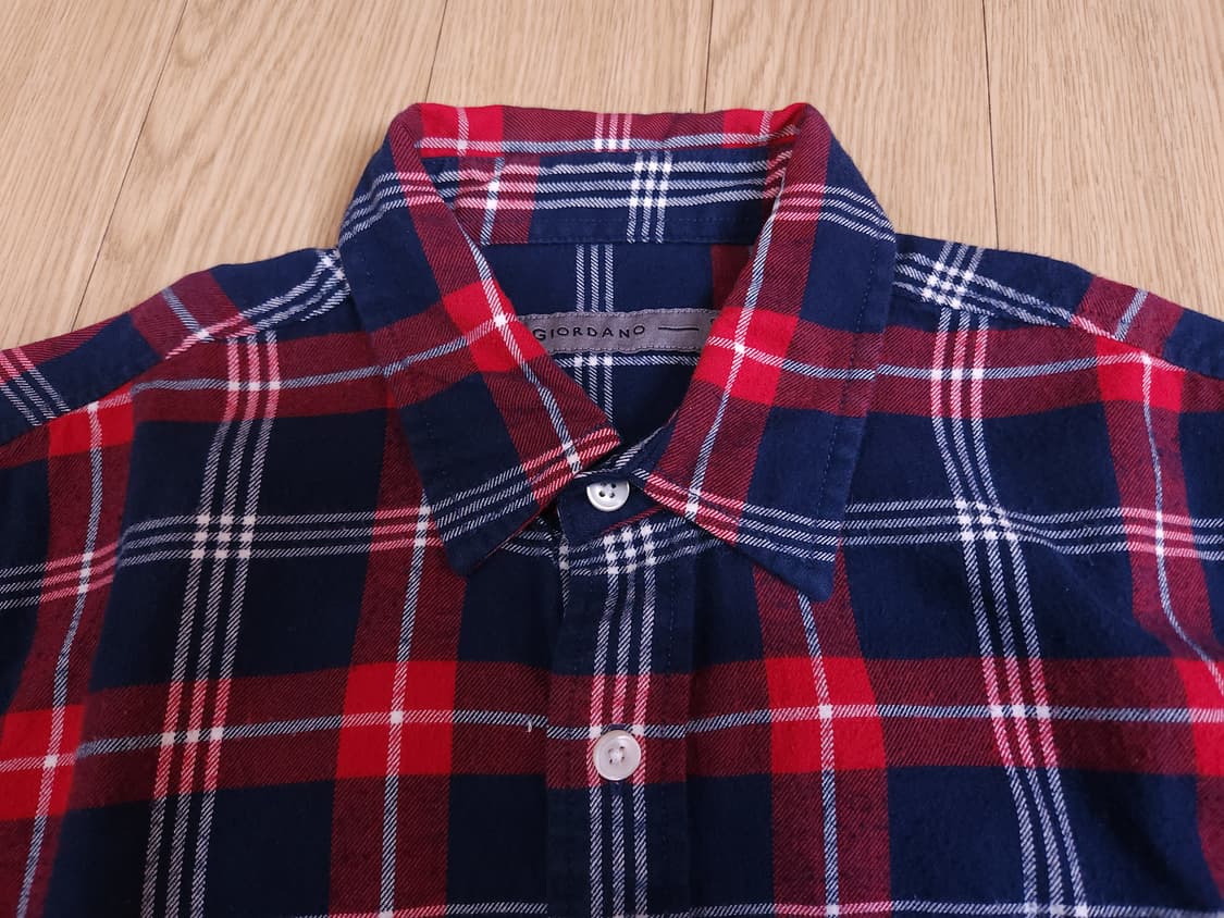 지오다노 코튼 100% 플란넬 패턴 체크셔츠, 긴팔티셔츠 90 상품이미지3