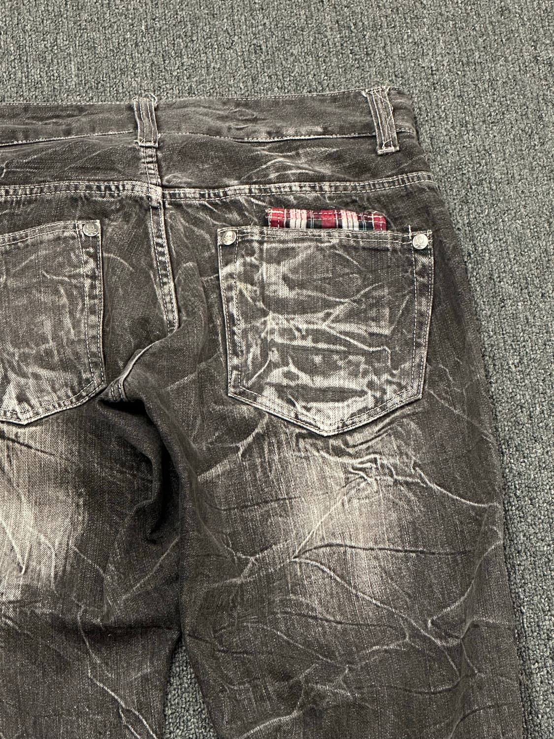 L)Japanese vintage 워싱 흑청 데님 팬츠 상품이미지2