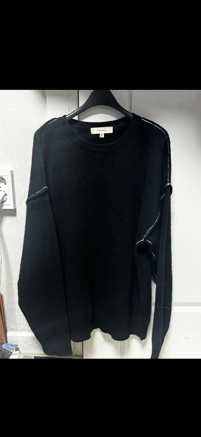무료배송) 토니웩 스티치 니트 블랙 m size 상품이미지1