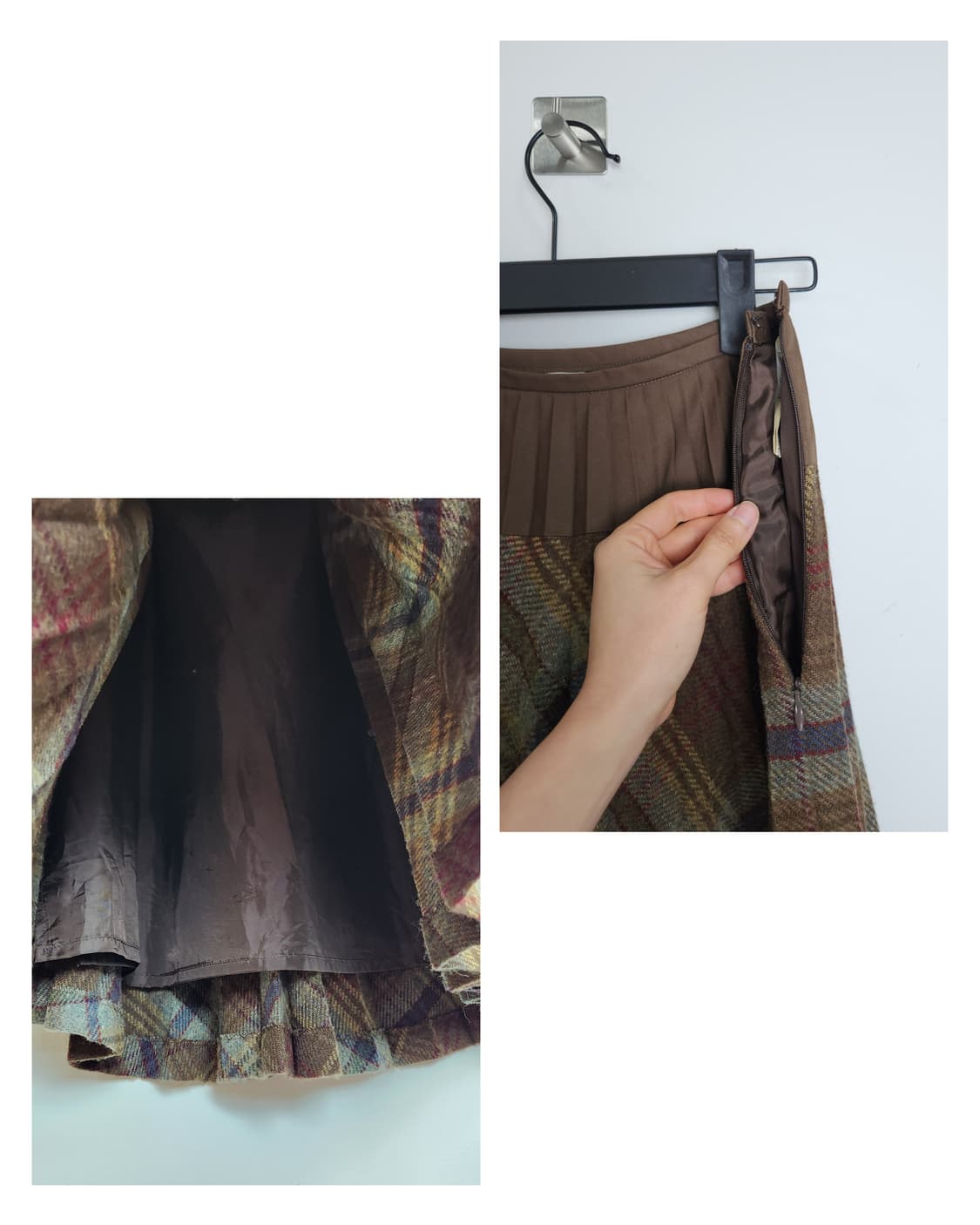 체크 플리츠 울 스커트 상품이미지10