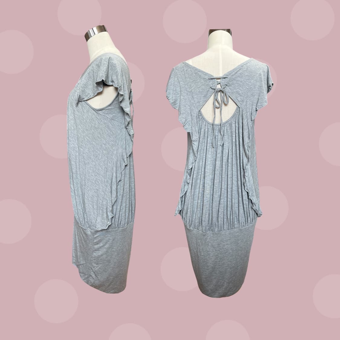 유니클로x더블스탠다드 프릴 그레이 벌룬 원피스 상품이미지4