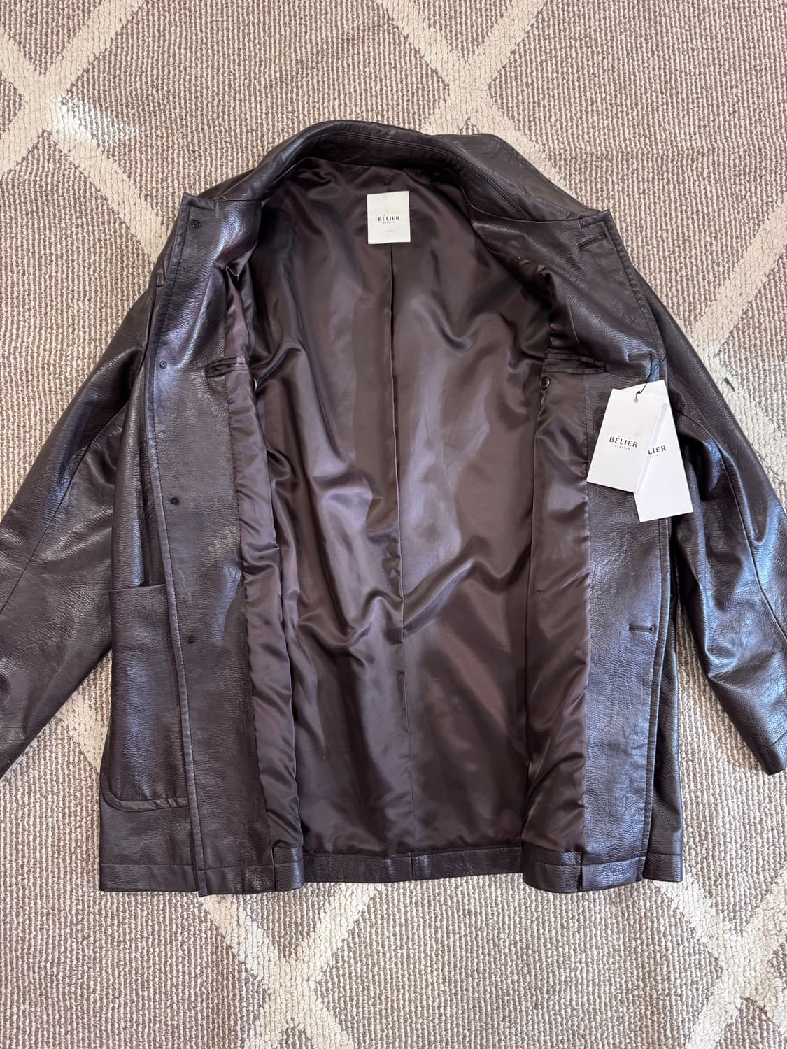 [새제품/L] 벨리에 레더 카코트 - 브라운 상품이미지8