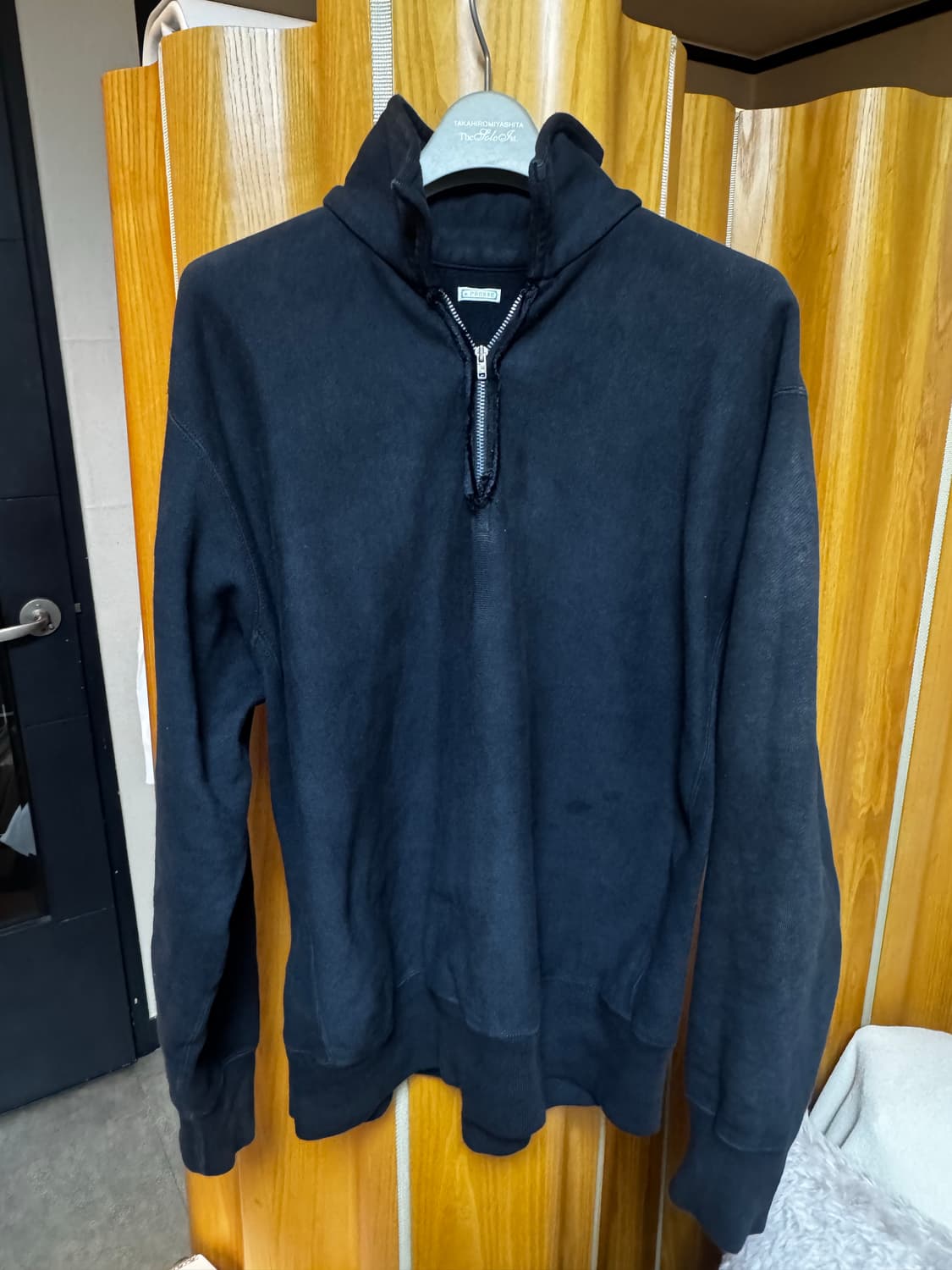 아프레쎄 빈티지 하프집업 스웨트셔츠 블랙 3 상품이미지1