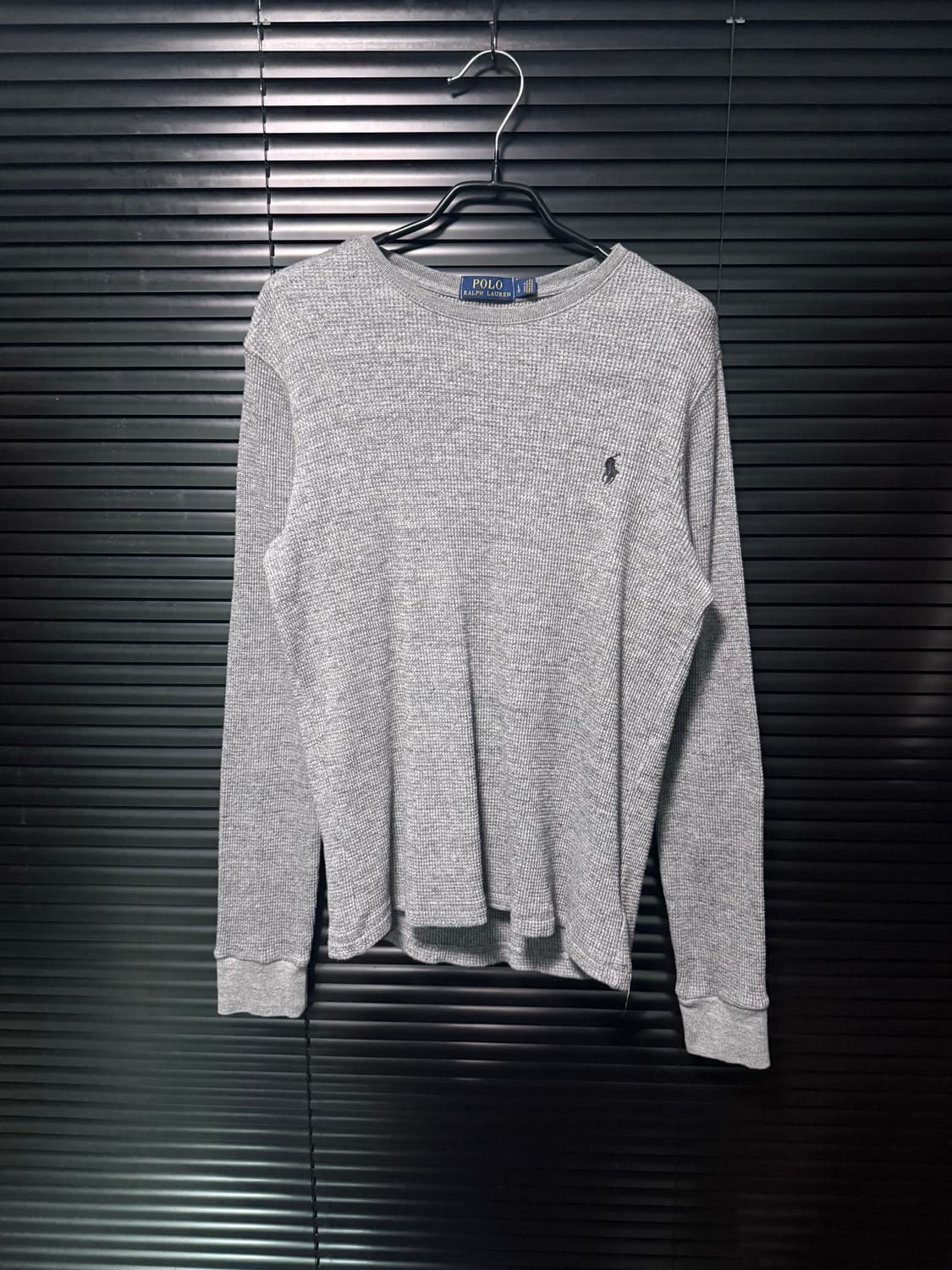 폴로 랄프로렌 회색 그레이 와플 니트 긴팔 티셔츠 롱슬리브리스 L 100 상품이미지3