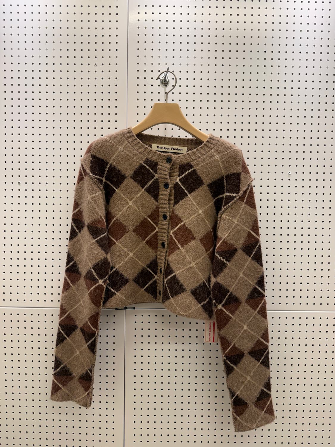 더 오픈 프로덕트 크롭 아가일 패턴 가디건 U1659 상품이미지2