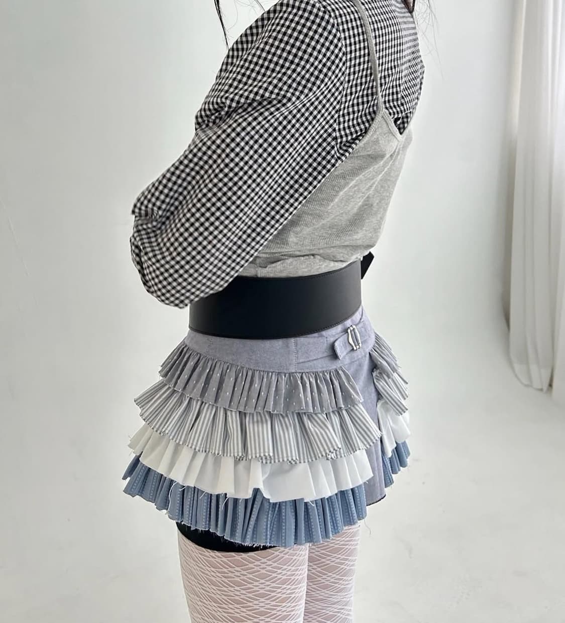 샵페어리 back buckle cancan skirt (pattern) 상품이미지1