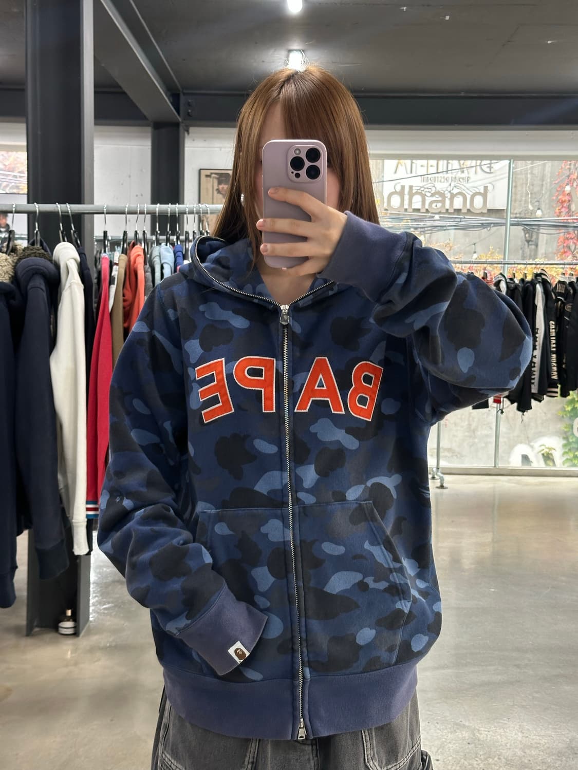 베이프 1st컬러카모 풀 후드집업 청계 상품이미지5