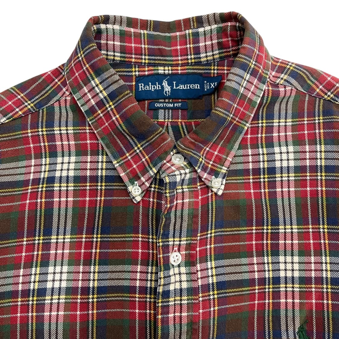 폴로 랄프로렌 그린포니 레드 타탄 체크 셔츠 XL 상품이미지4