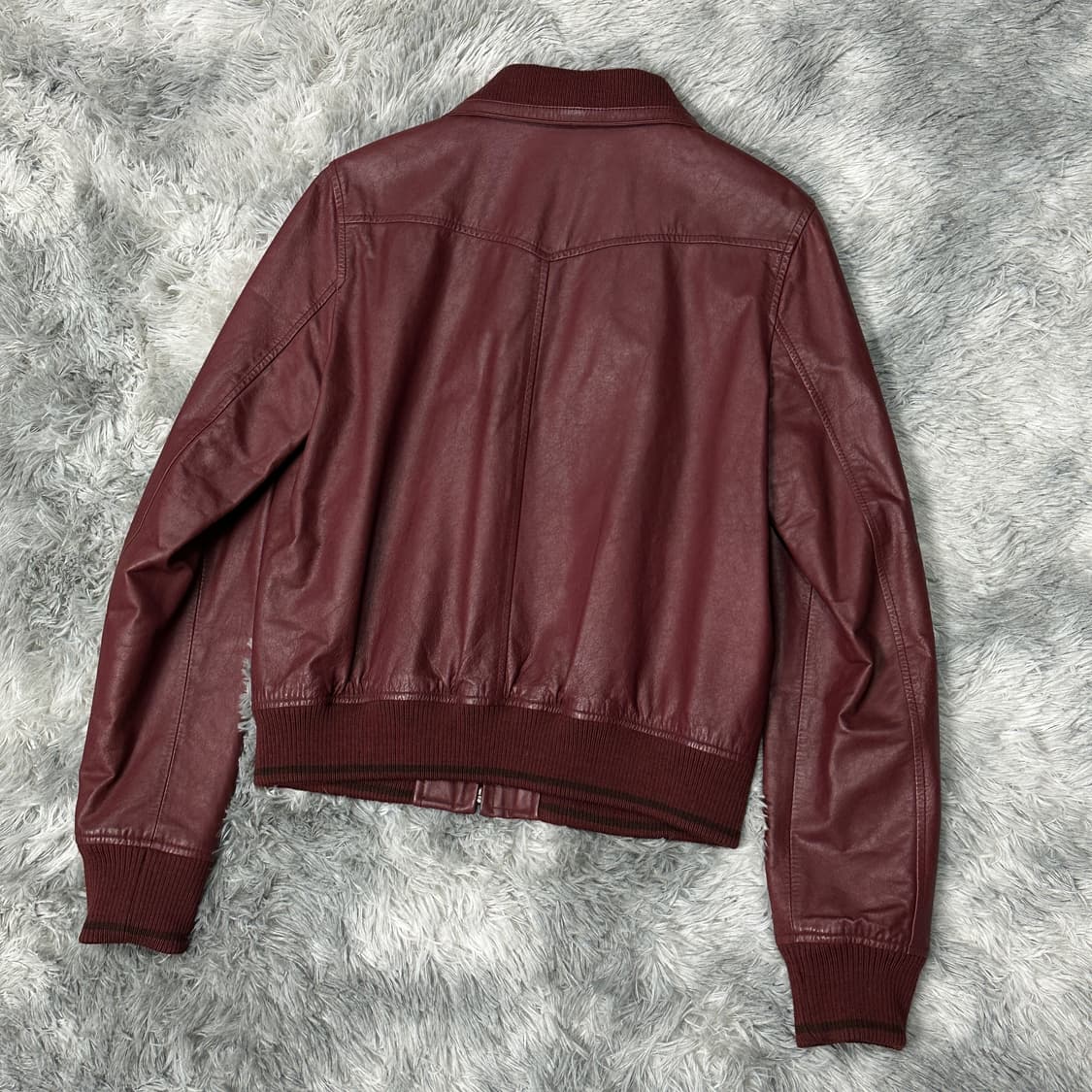 게스 90s 여성 가죽자켓 버건디 상품이미지4