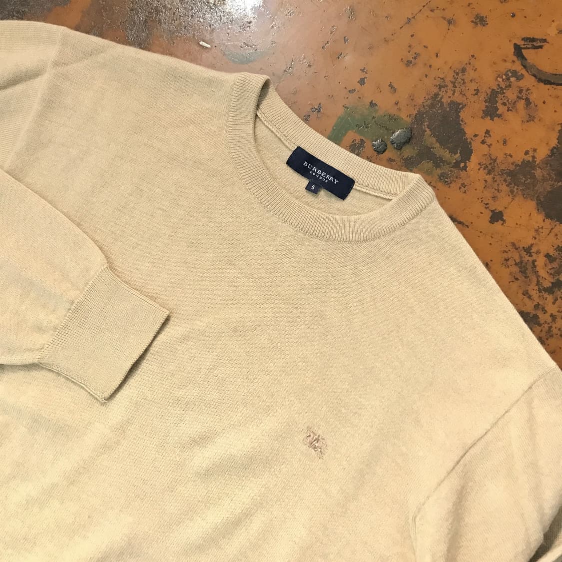 버버리 베이지 울 니트 남성 105 사이즈  상품이미지3