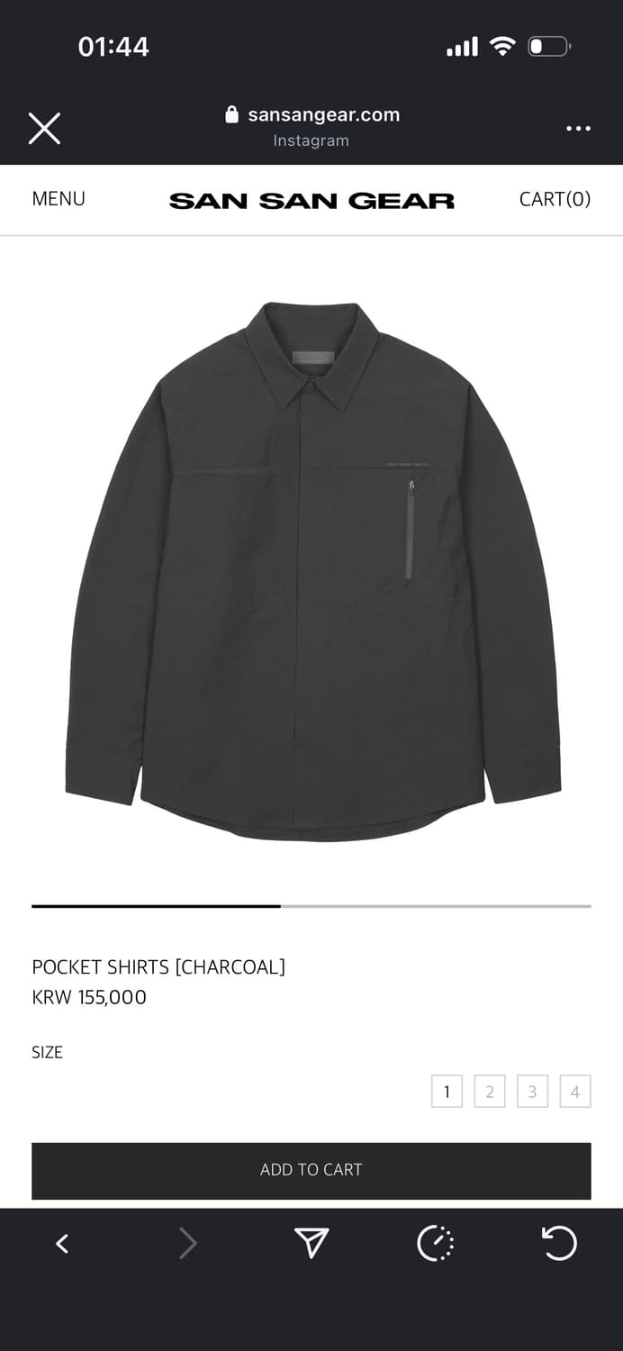 산산기어 포켓 셔츠 차콜 1 상품이미지1