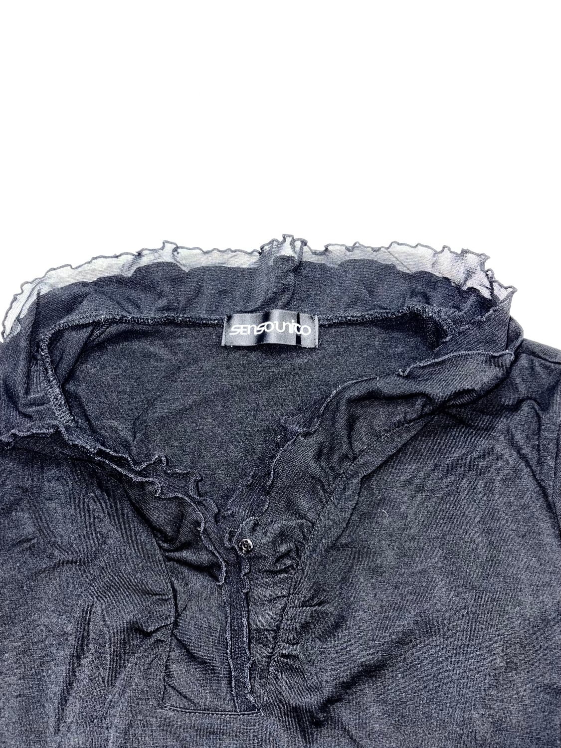 Vtg 센소유니코 블랙 프릴 슬리브 상품이미지3
