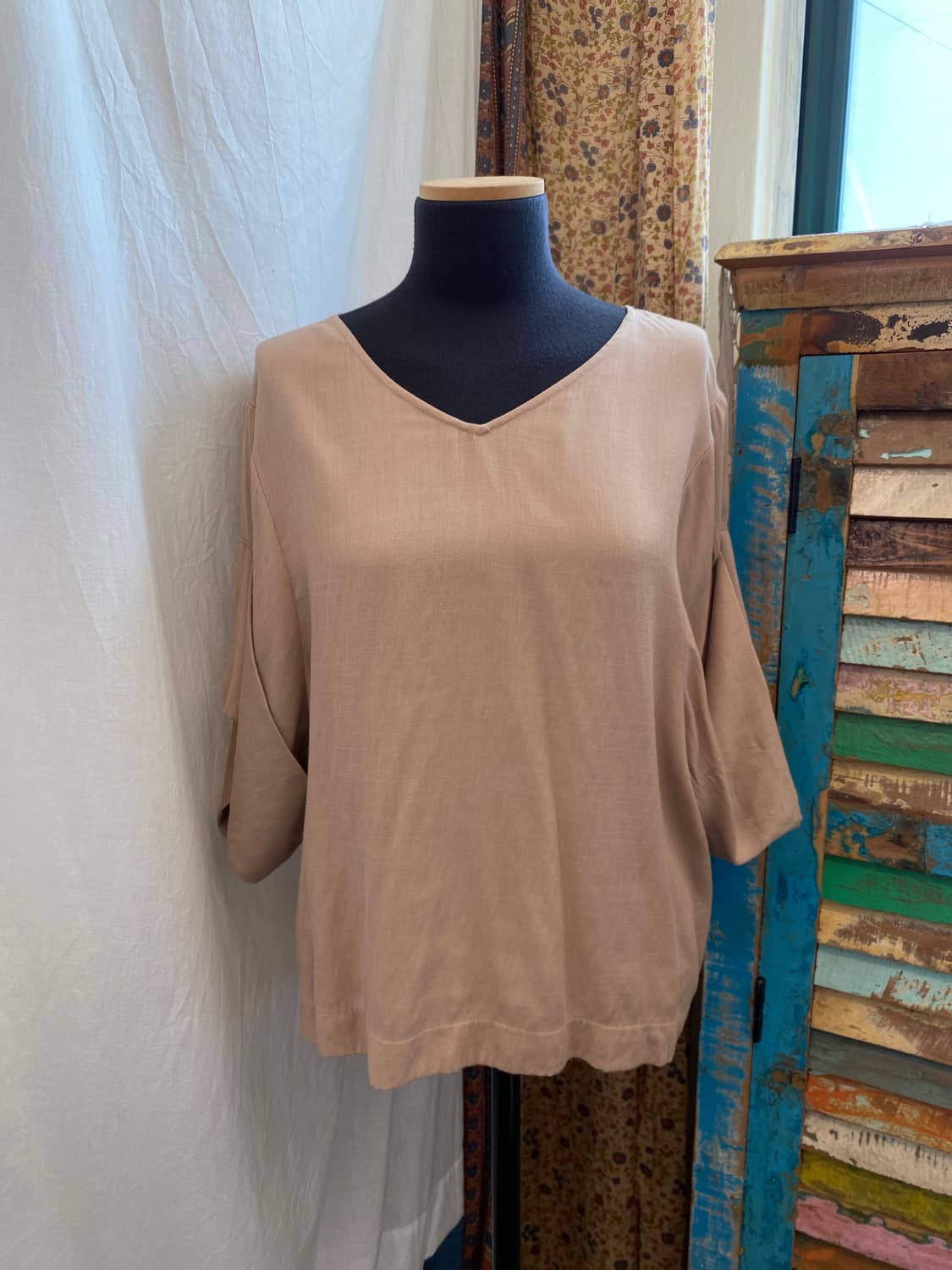 베이지 반팔블라우스(F) 상품이미지7