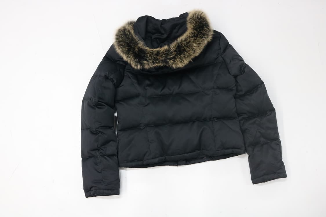 Private Label 프라이빗 라벨 리본 포켓 퍼 후드 구스다운 패딩 상품이미지7