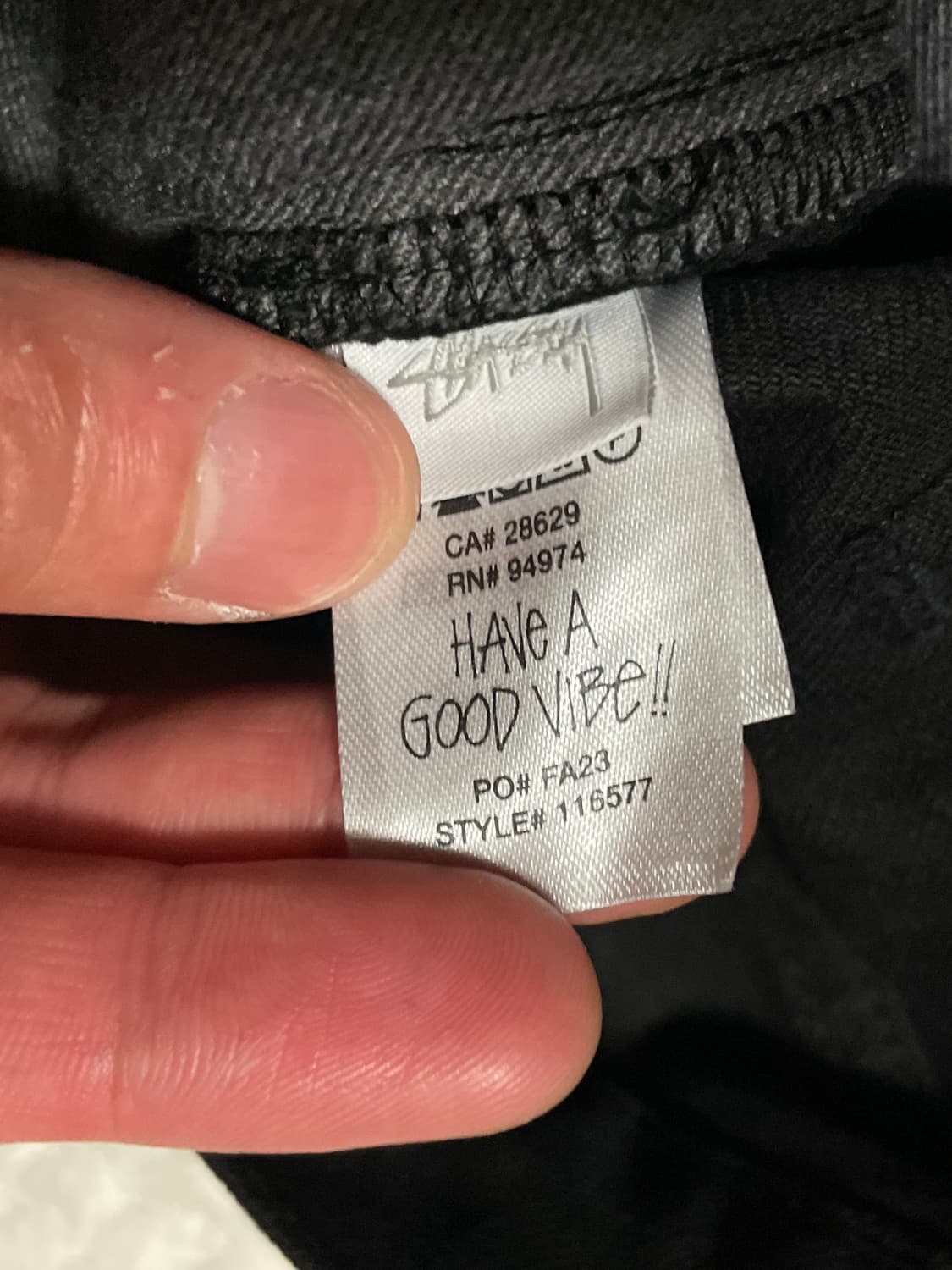 STUSSY 스투시 빅올진 루즈핏 워시드 블랙 데님 팬츠 새상품 상품이미지10