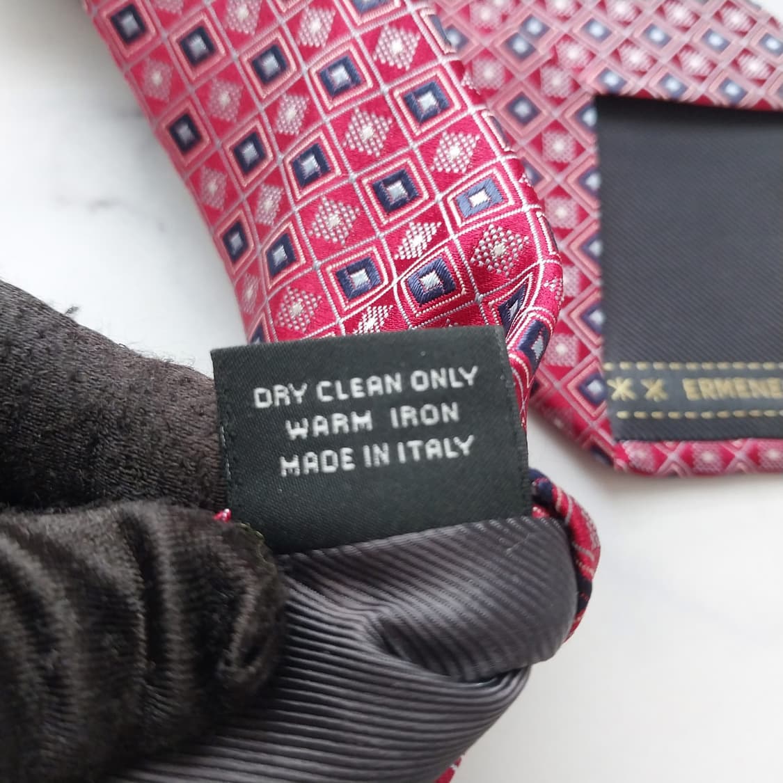 에르메네질도 제냐 실크 기하학 자카드 넥타이 9cm A+등급 K1924 상품이미지9