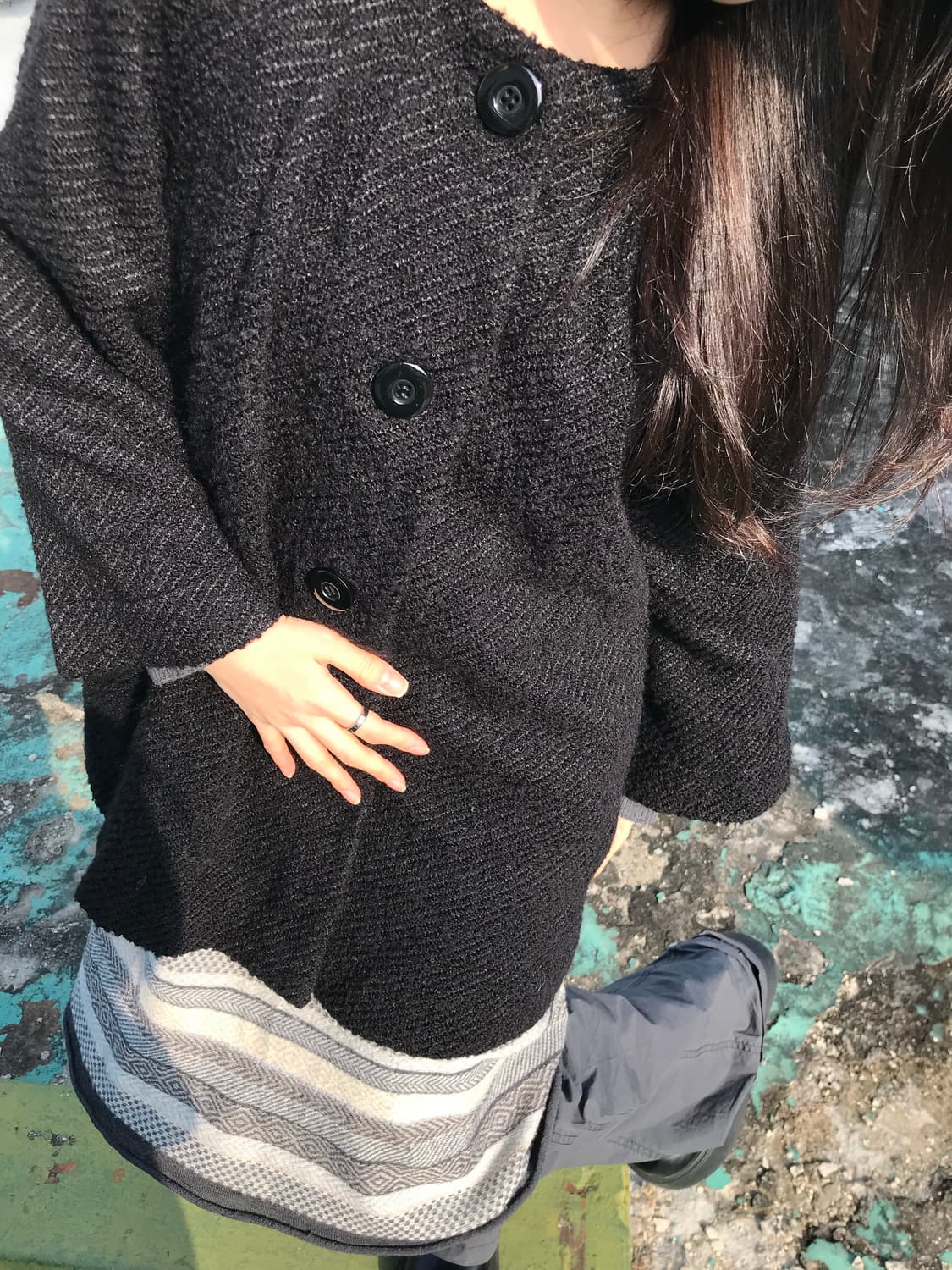 트위드 블랙 코트 상품이미지6