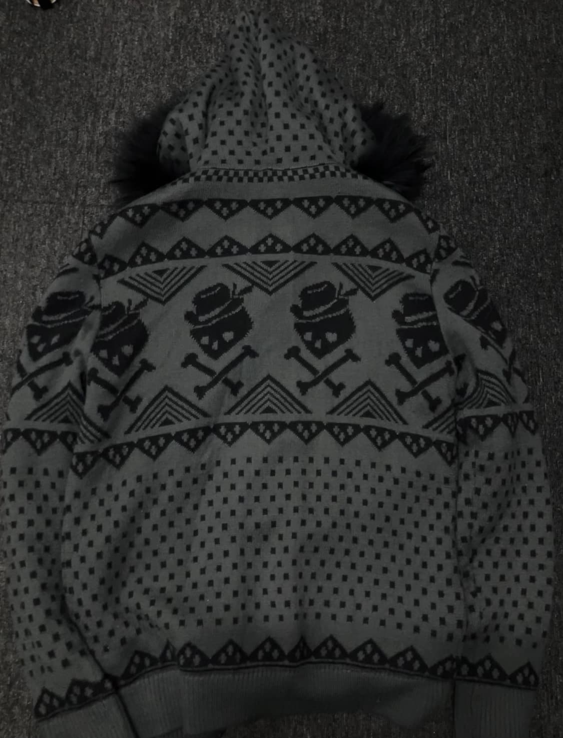 빈티지 스컬 니트 울프죠 상품이미지5