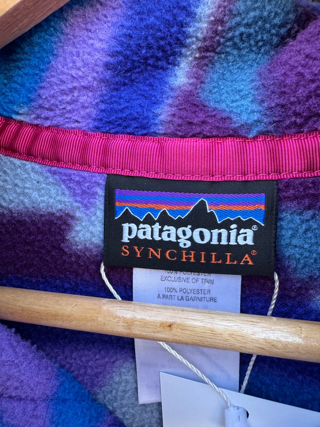 파타고니아 빈티지 14년도 퍼플 아즈텍 신칠라 풀오버 플리스 스냅티 상품이미지6
