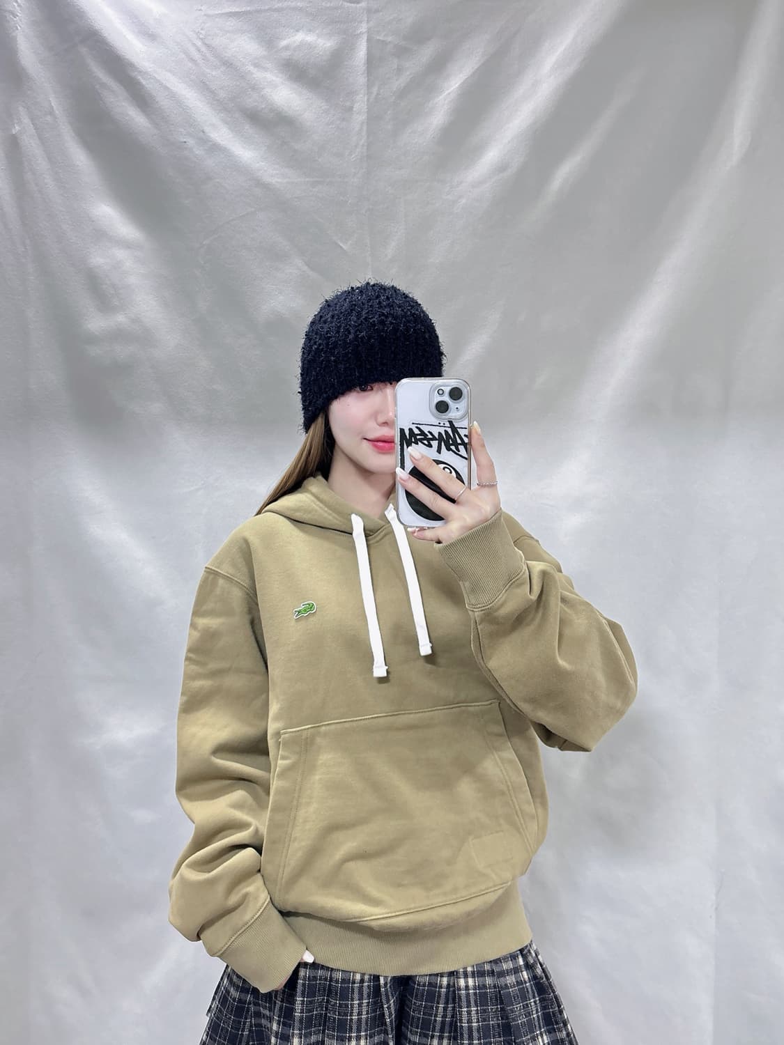 라코스테 베이지 스몰로고 후드  상품이미지1