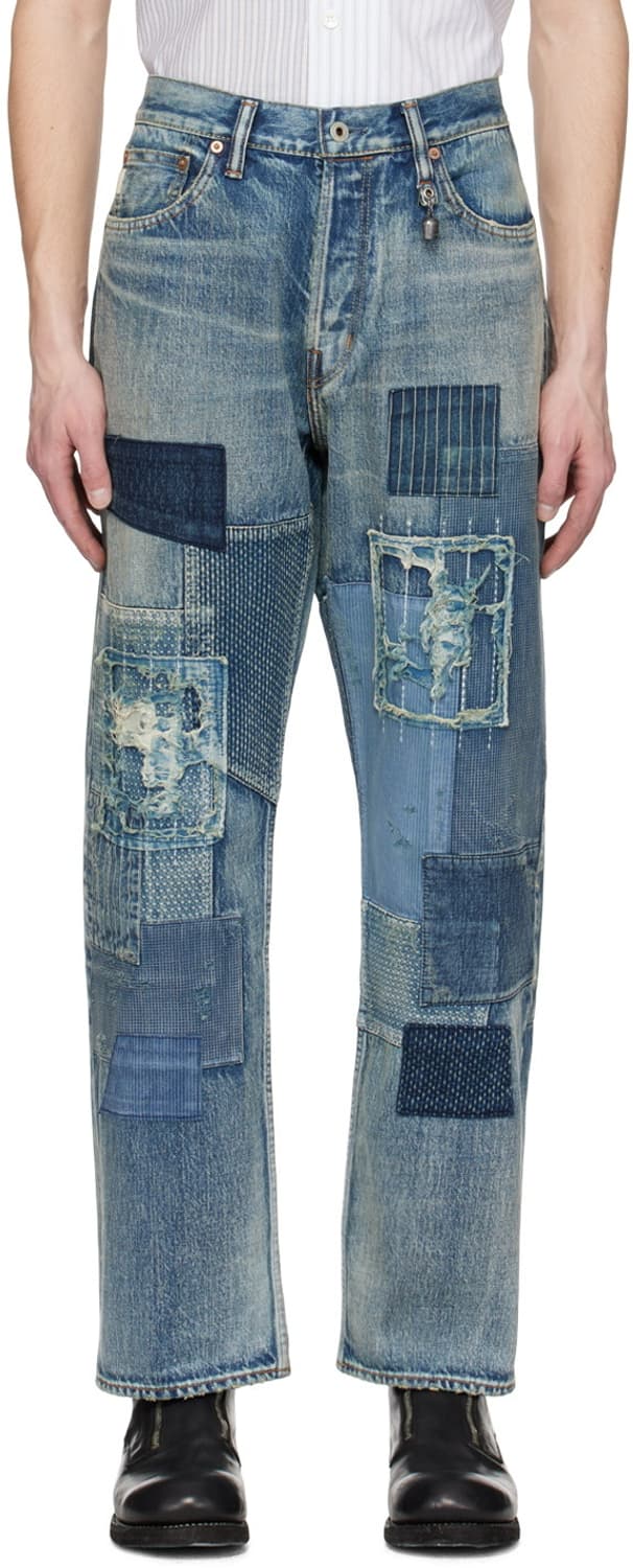 FDMTL 펀더멘탈 클래식 핏 패치워크 사시코 보로 데님 W28/L30 상품이미지7